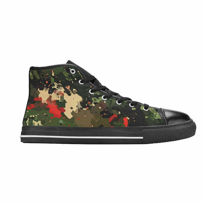 MEN'S Military Camouflage Blotch High Top Canvas Grunge Custom Sneakers