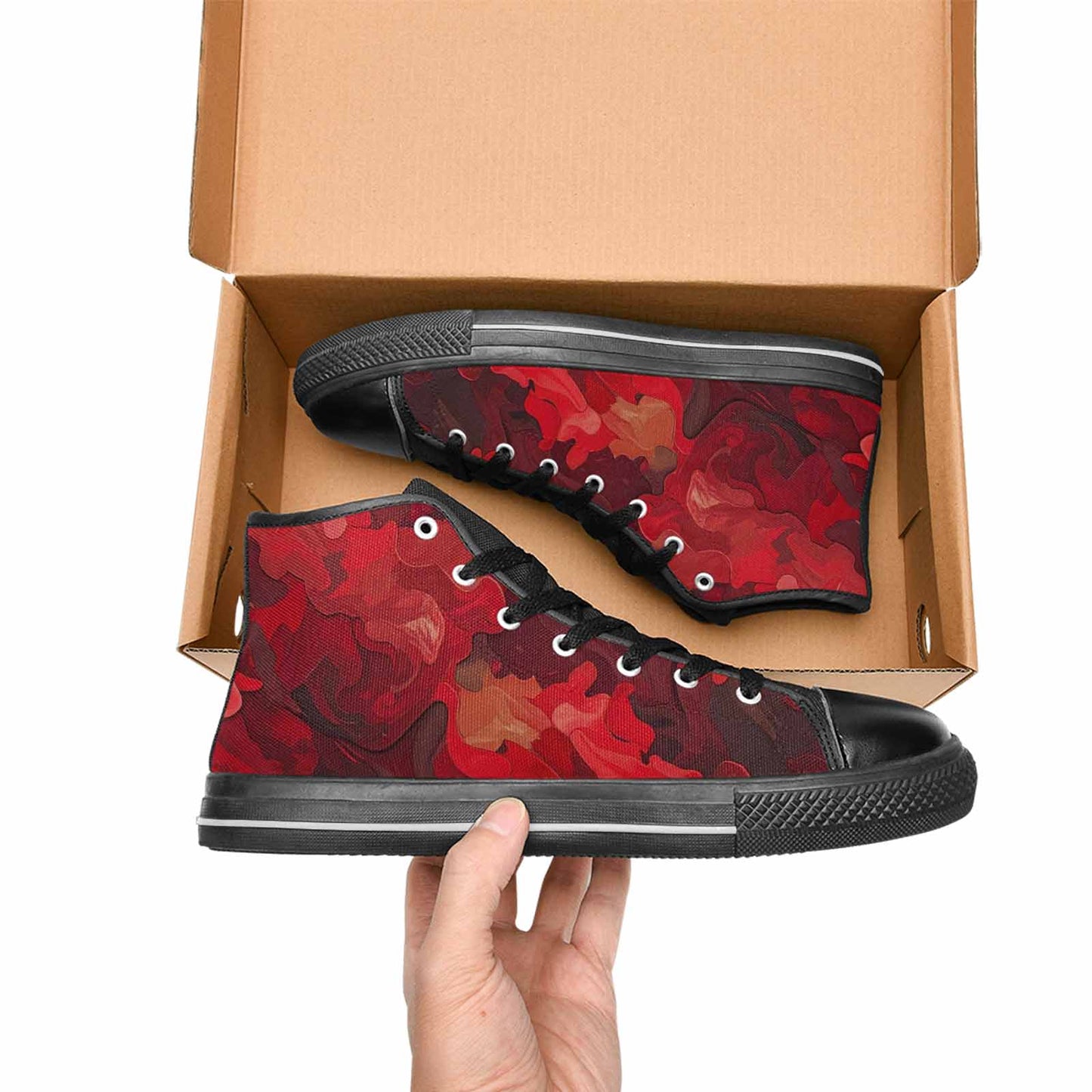 MEN'S Military Camouflage Blotch High Top Canvas Neon Fantasy Sneakers
