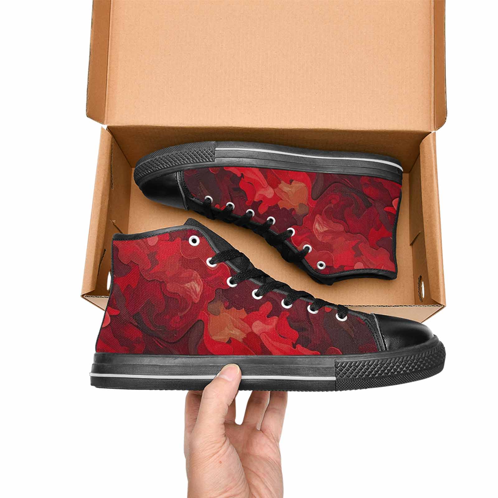 MEN'S Military Camouflage Blotch High Top Canvas Neon Fantasy Sneakers
