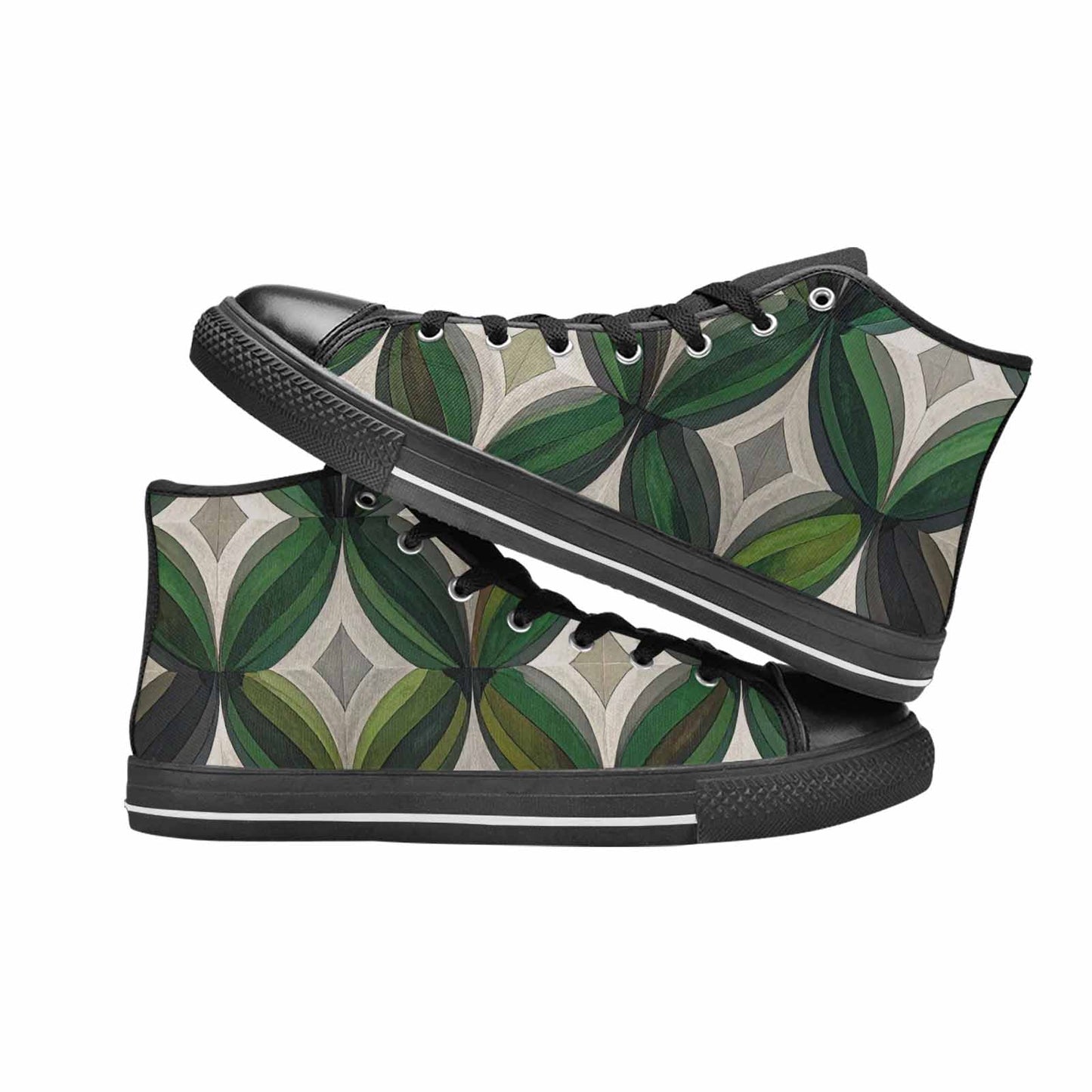 MEN'S Aromantic Flag Color High Top Canvas Surreal Custom Shoes