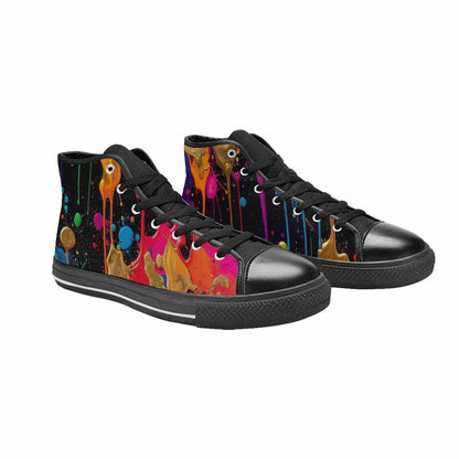 MEN'S Paint Splatter High Top Canvas Cottagecore Sneakers