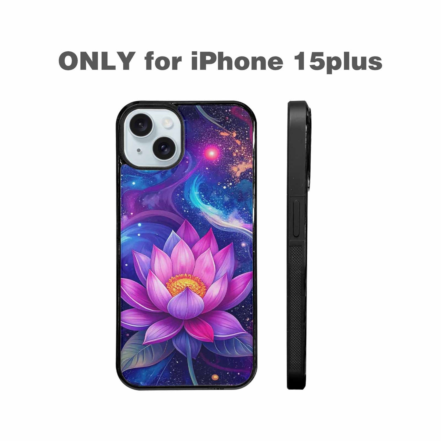 iPhone 15 Plus Case — Lotus Galaxy Art Seamless Pattern Vibrant, Custom Made Phone Cover
