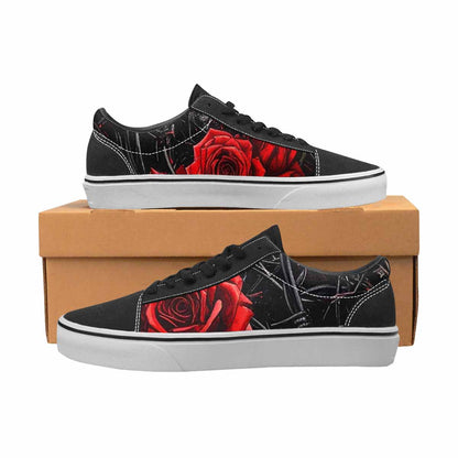 WOMEN'S Barbed Wire Coil Lace-Up Canvas Wallpaper Art Custom Sneakers