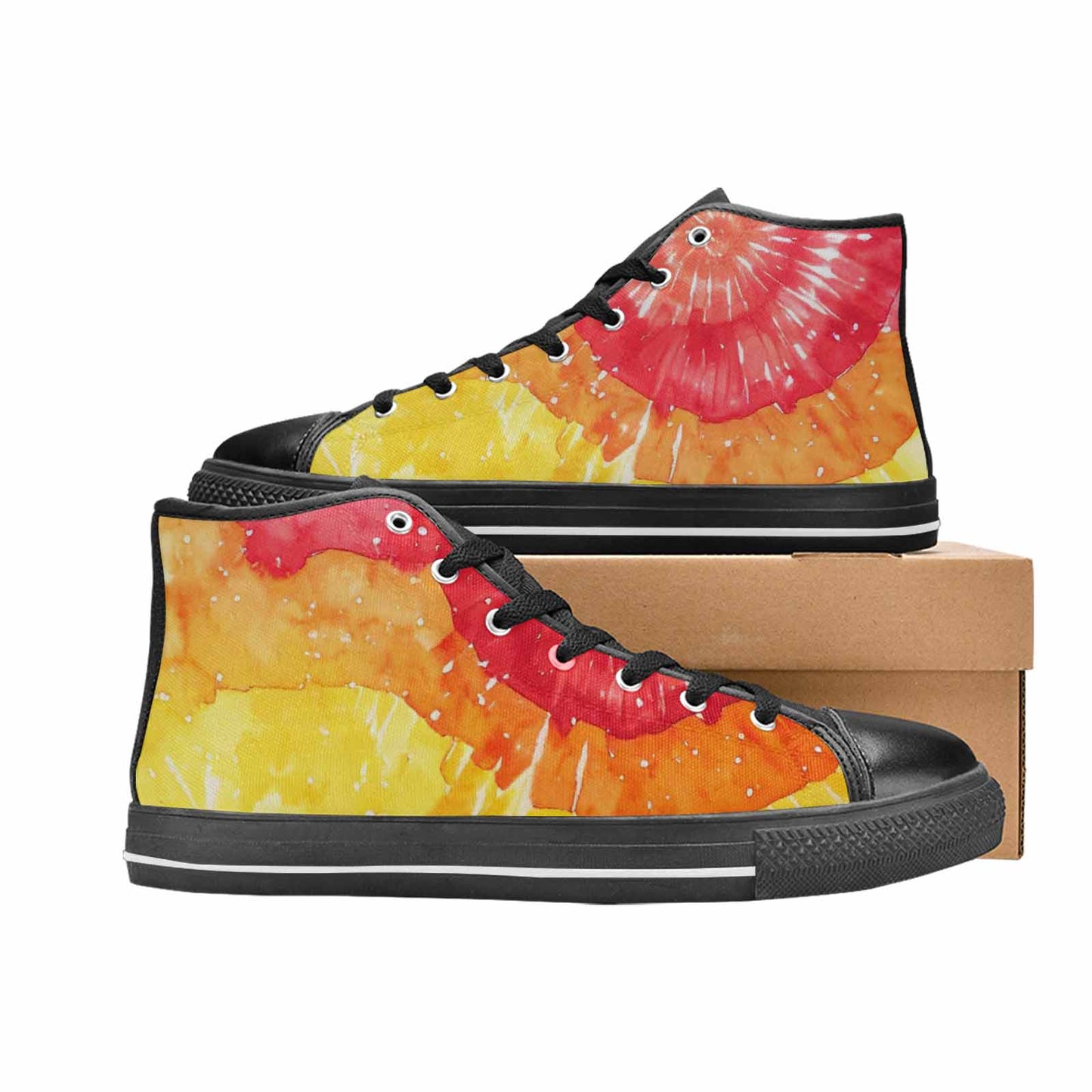 MEN'S Tie Dye - High Top Canvas Wallpaper Art Custom Shoes