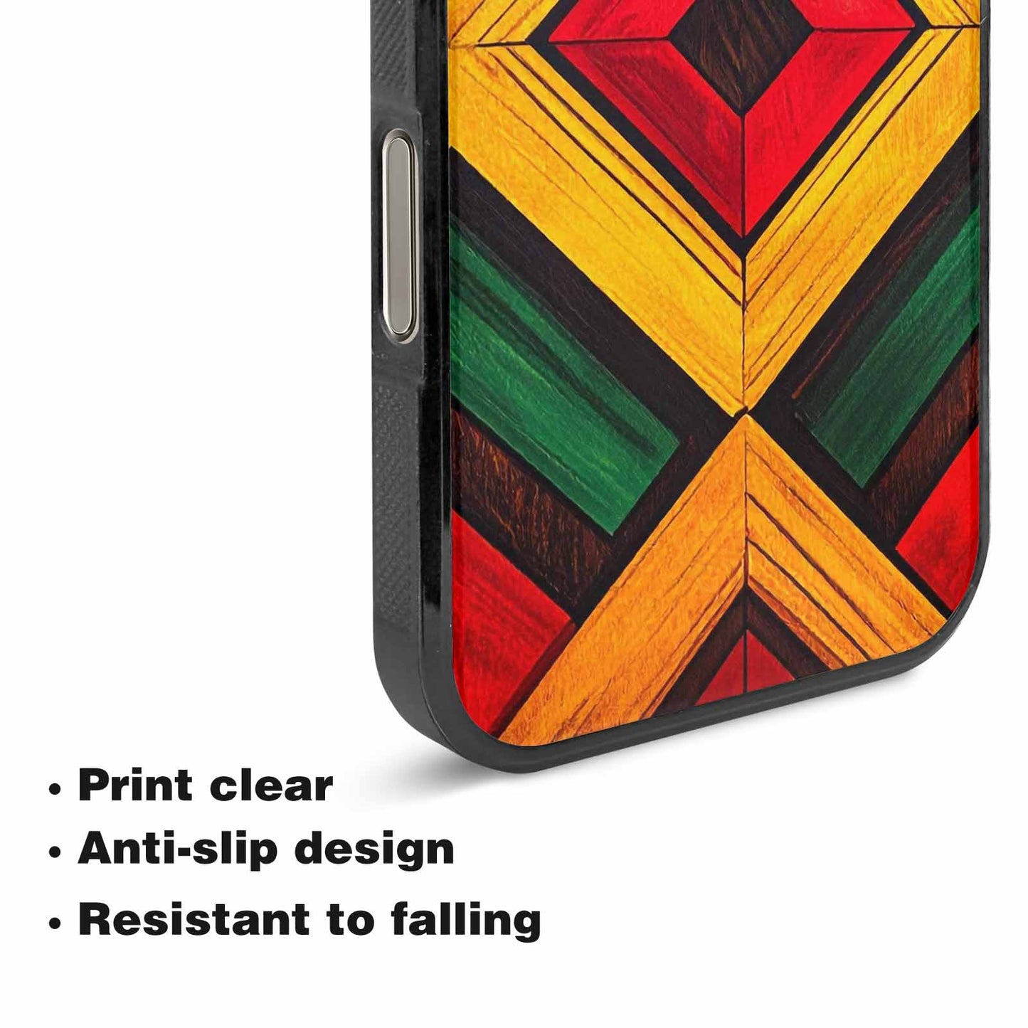 iPhone 16 Pro Max Case — African Kente Cloth Inspired Pattern Geometric, Customized Protective Case