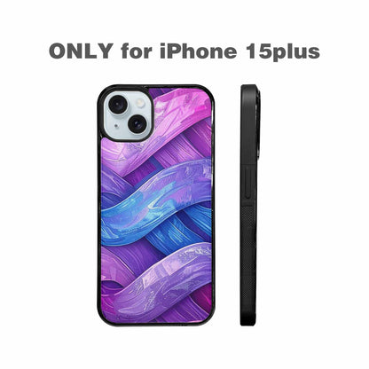 iPhone 15 Plus Case — Bisexual Flag Color Theme Small Rainbow, Custom Print Case Cover