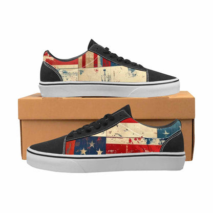 MEN'S American Flag Stars Canvas Lace-Up Vivid Custom Sneakers