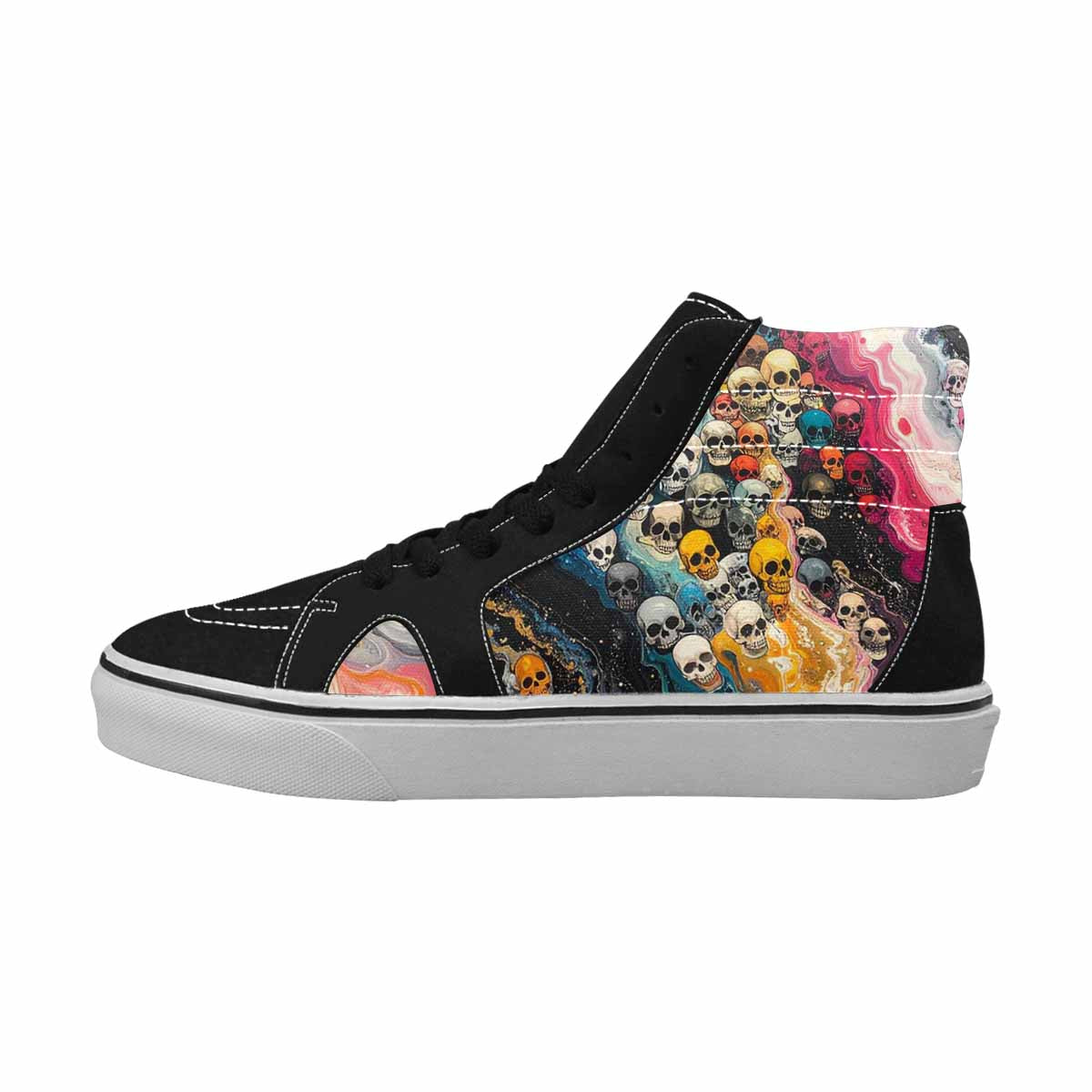 MEN'S Skulls  Marble Skulls High Top Canvas Dreamlike Custom Shoes