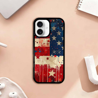 iPhone 17 Case — Patriotic Stars And Stripes Galaxy Space, Custom Designed Case Cover