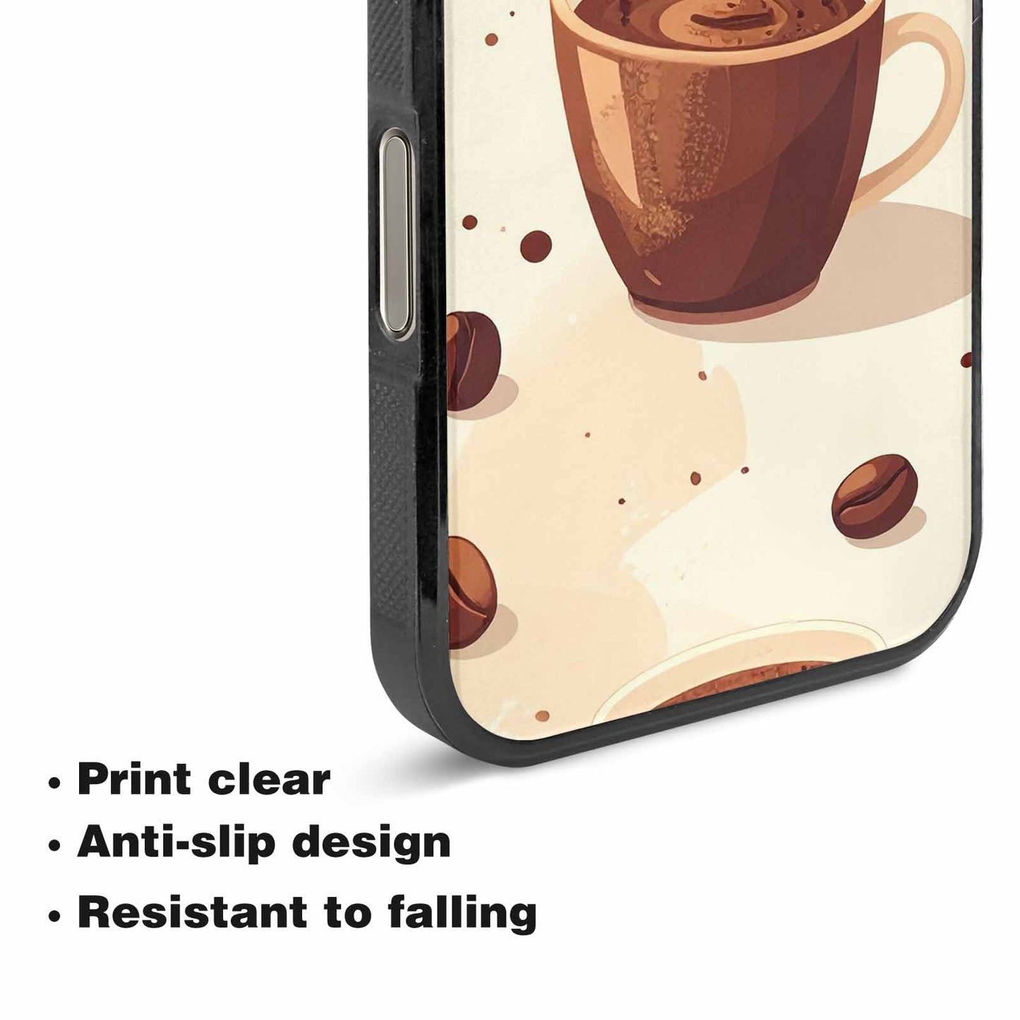 iPhone 16 Pro Max Case — Coffee Cup And Bean Pattern Seamless, Custom Print Case Cover