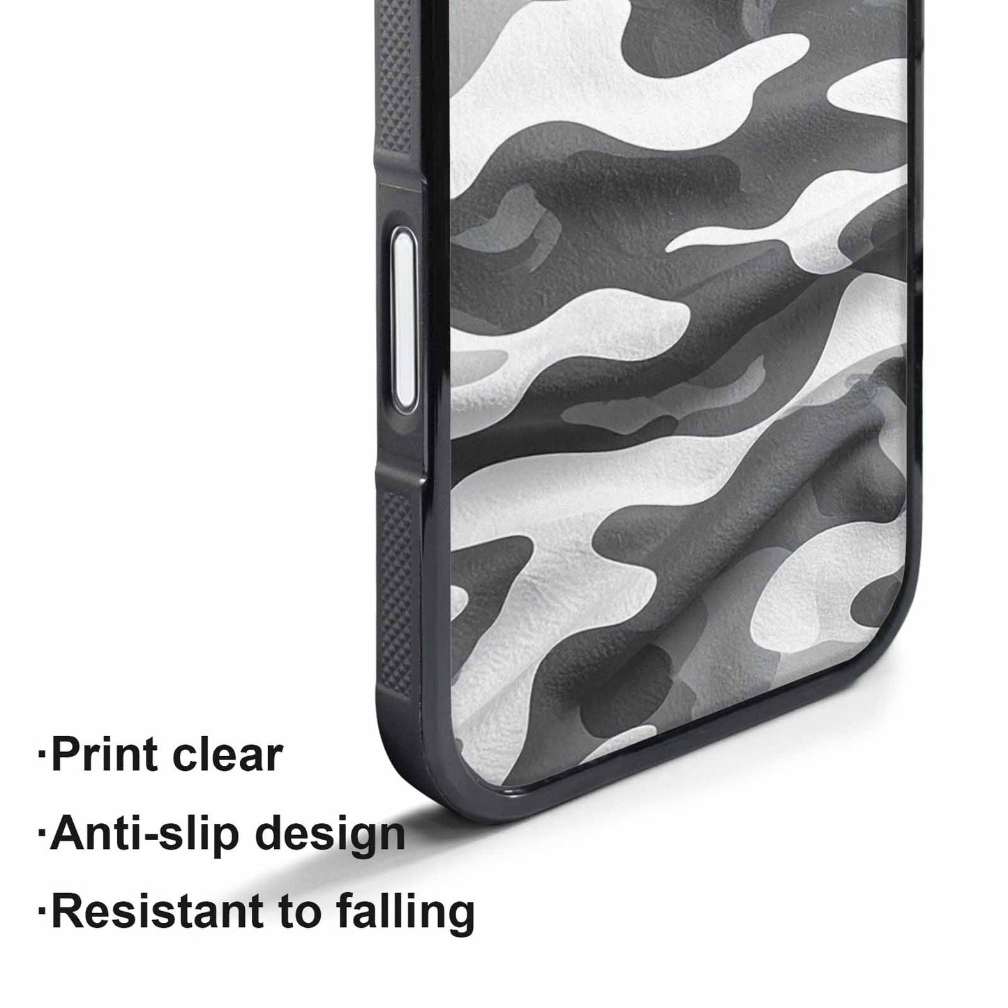 iPhone 17 Pro Case — Grey Camo Print Camo, Custom Made Phone Cover