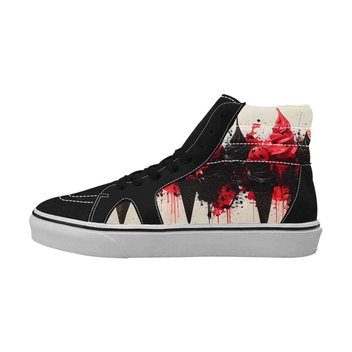 MEN'S Ice Cream Motif High Top Canvas Melting Art Custom Sneakers