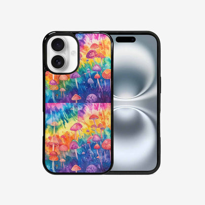 iPhone 16 Case — Mushrooms Tie Dyemushrooms Pat, Custom Printed Phone Case