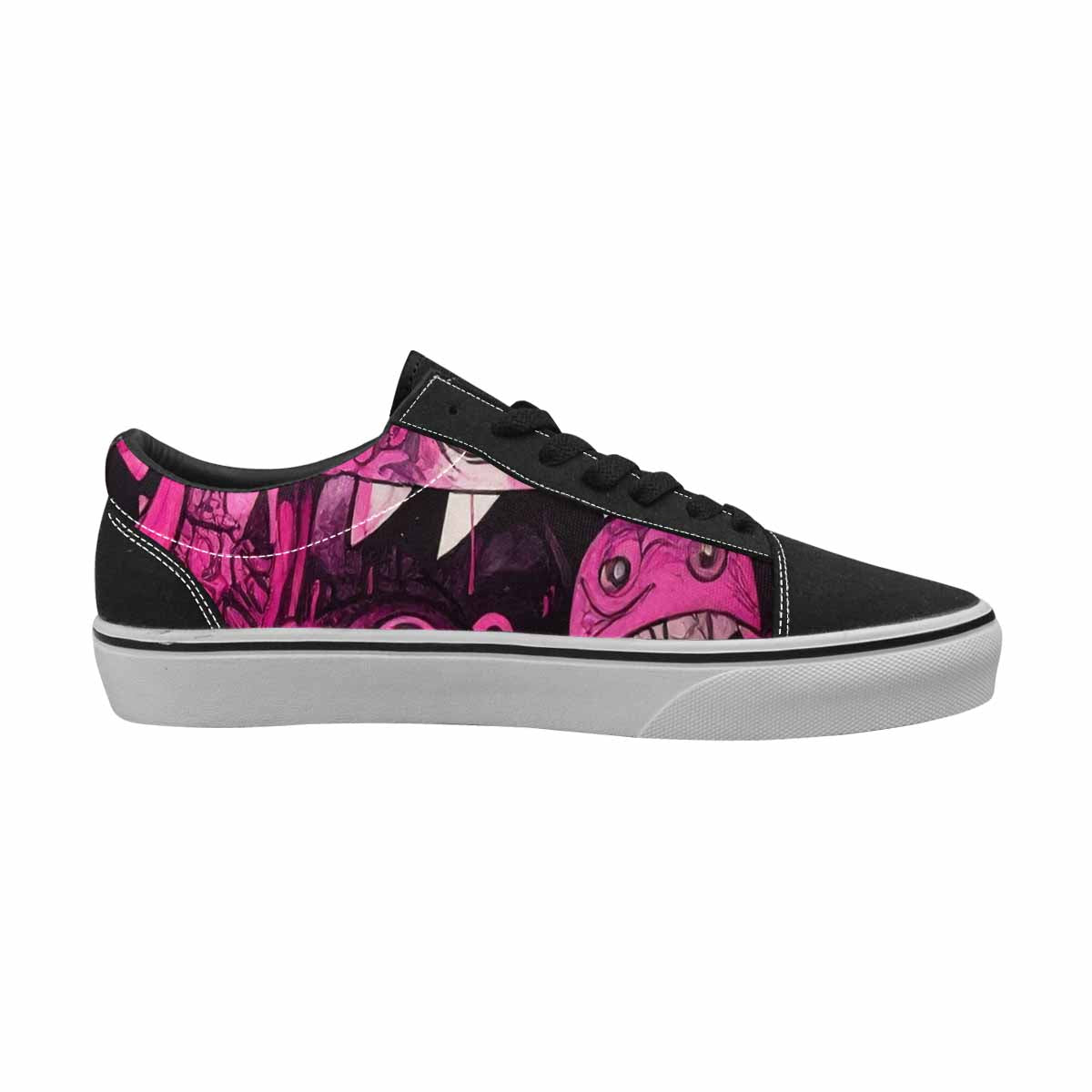 WOMEN'S Monsters (general) Lace-Up Canvas Melting Art Custom Sneakers