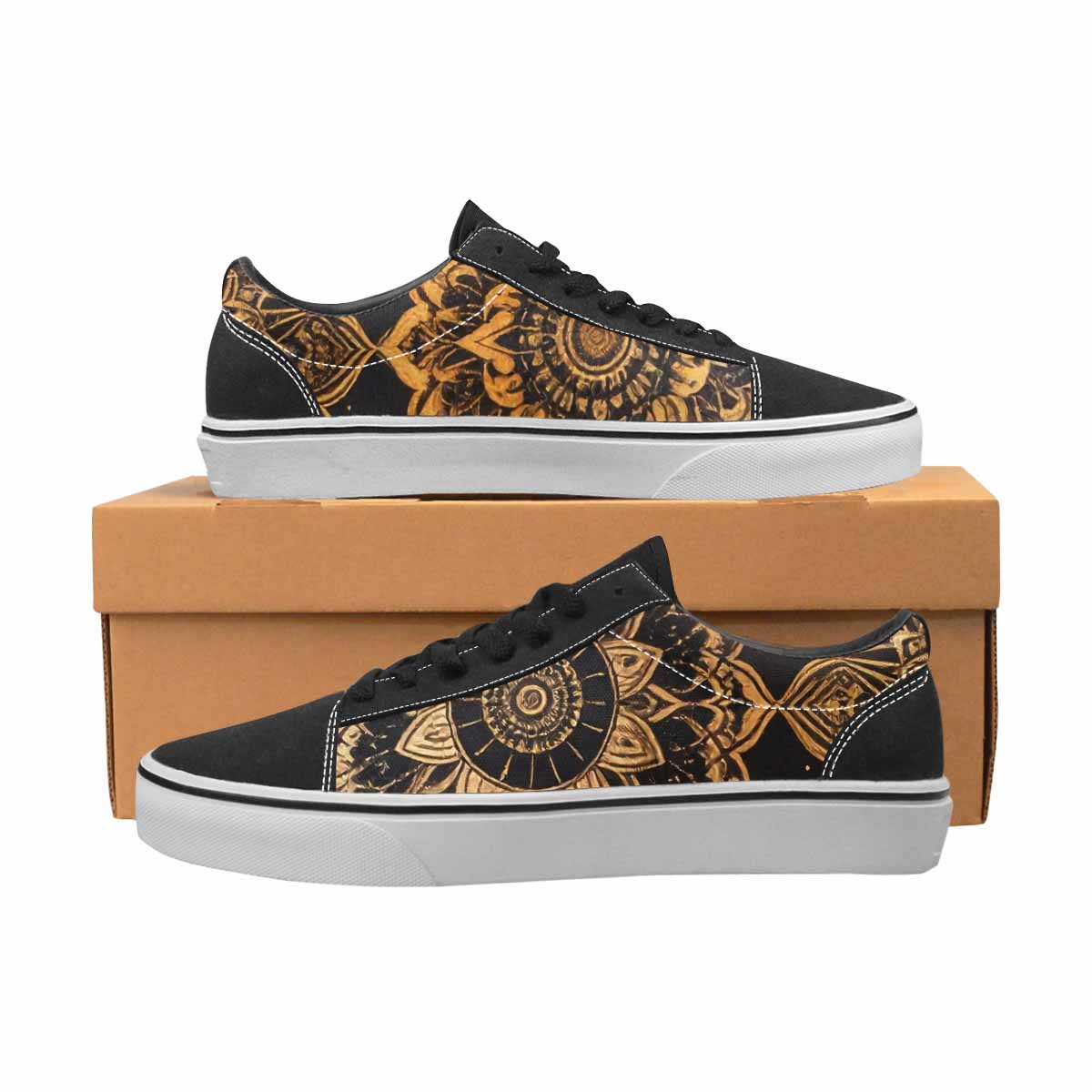 MEN'S Mandala Canvas Lace-Up Wallpaper Art Custom Sneakers