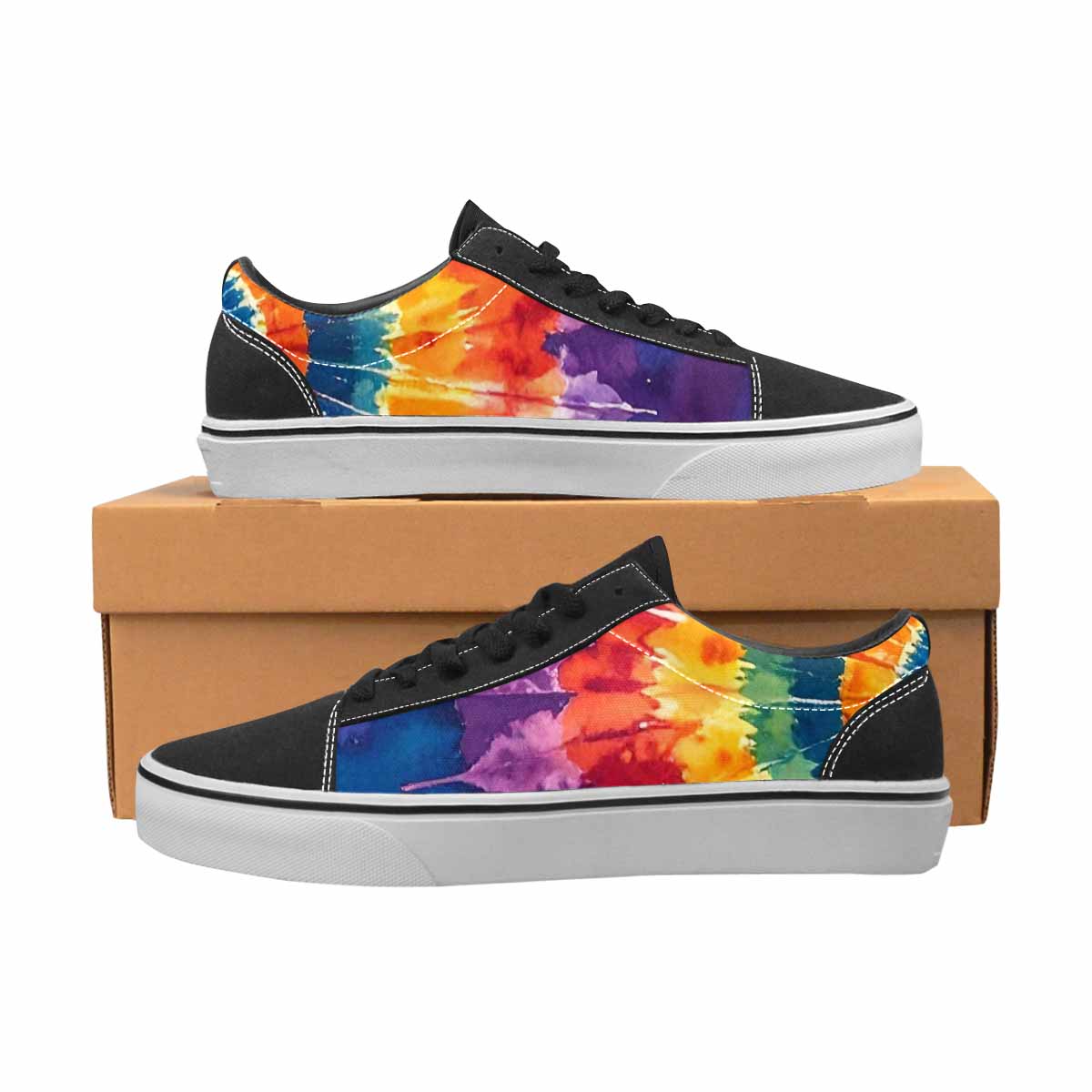 WOMEN'S Tie Dye Swirl Circles Canvas Lace-Up Cottagecore Shoes