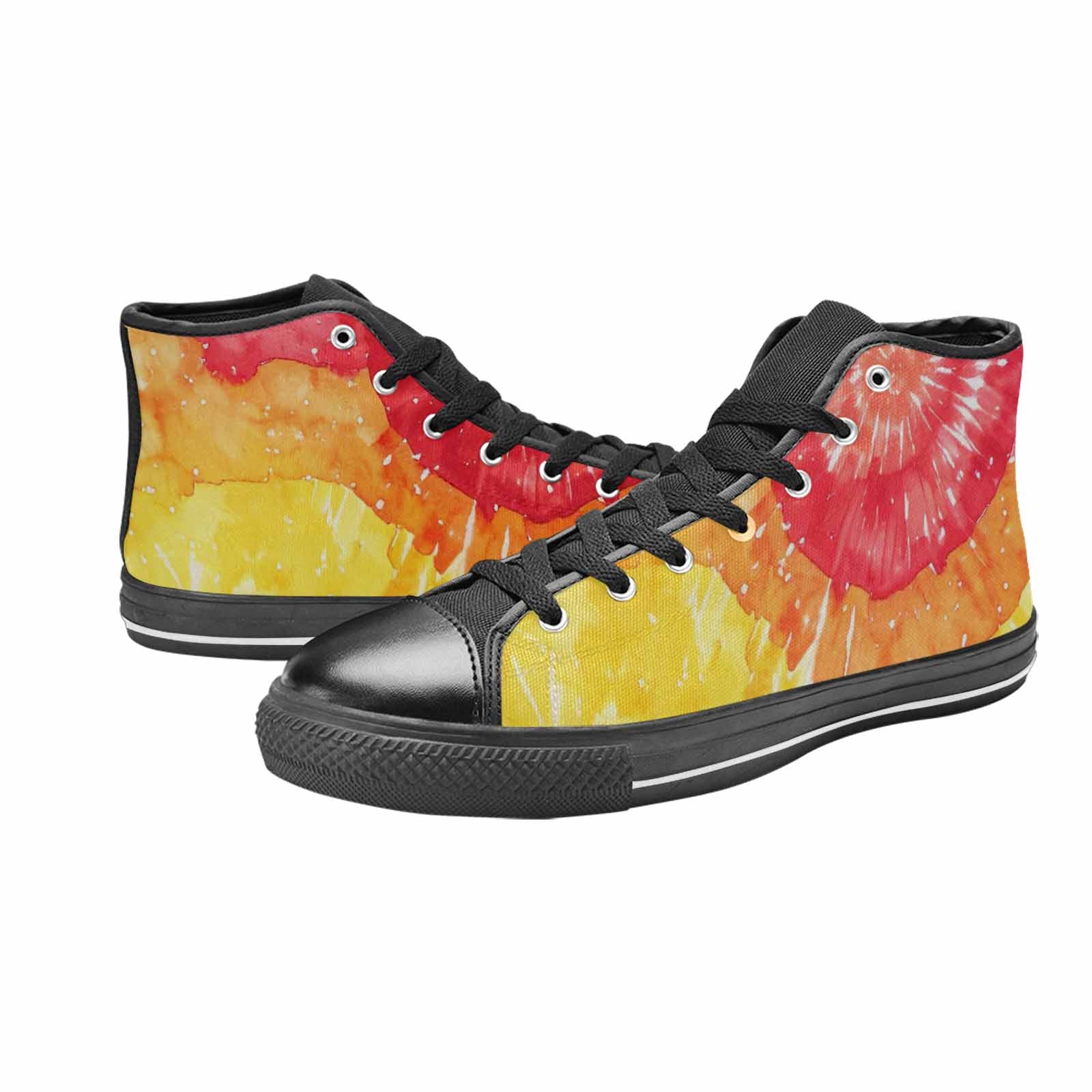 WOMEN'S Tie Dye - High Top Canvas Neon Fantasy Custom Shoes