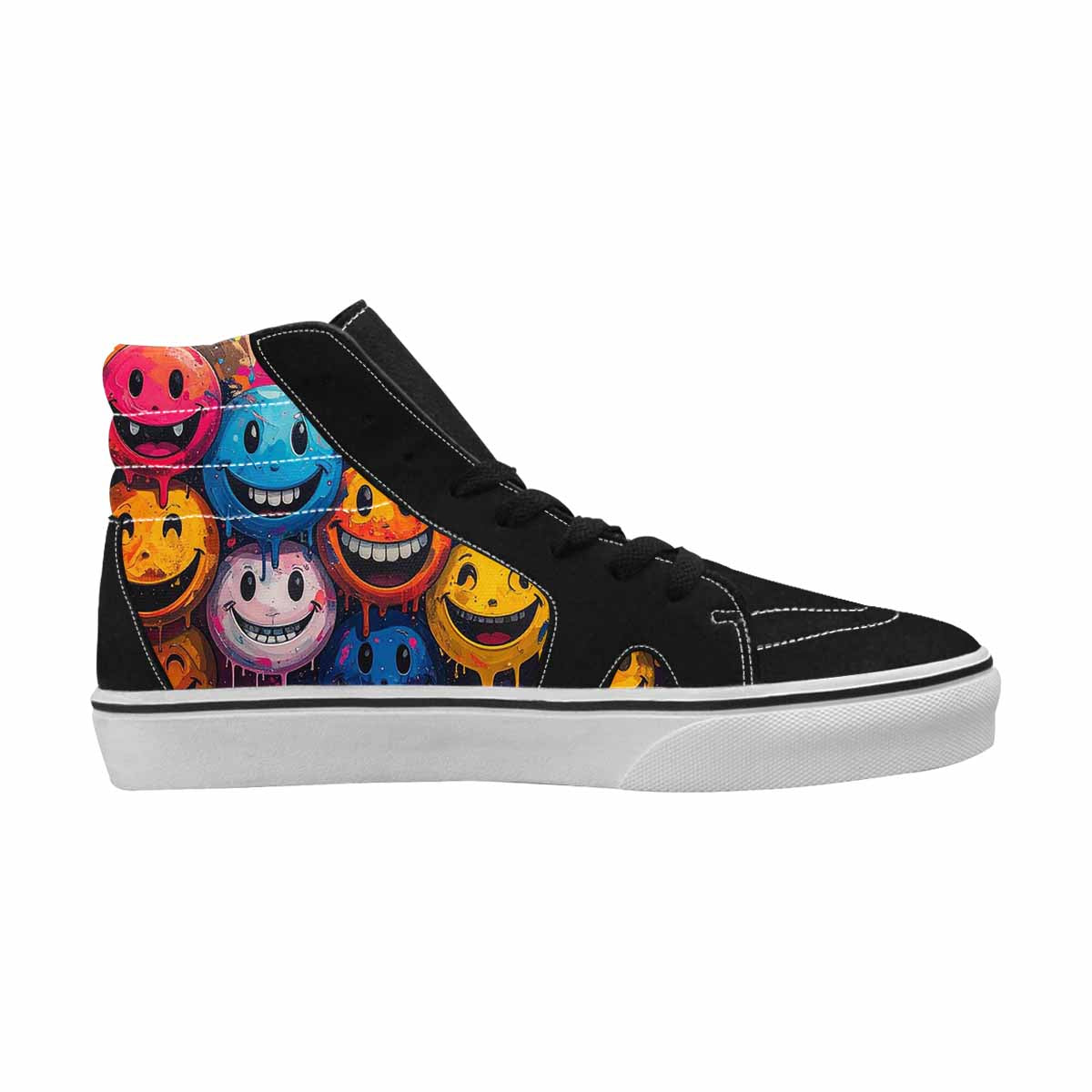 MEN'S Melting Moon Smiley High Top Canvas Grunge Shoes