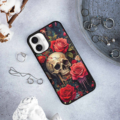 iPhone 16 Plus Case — Skulls And Rosesmelting Skulls A Agl, Custom Printed Phone Case
