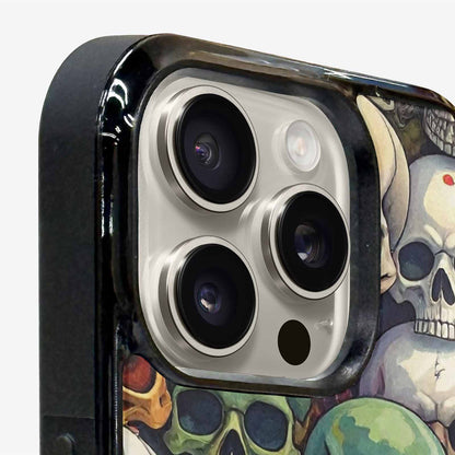 iPhone 16 Pro Case — Skulls Pattern Hundreds Of Sma, Custom Designed Case Cover