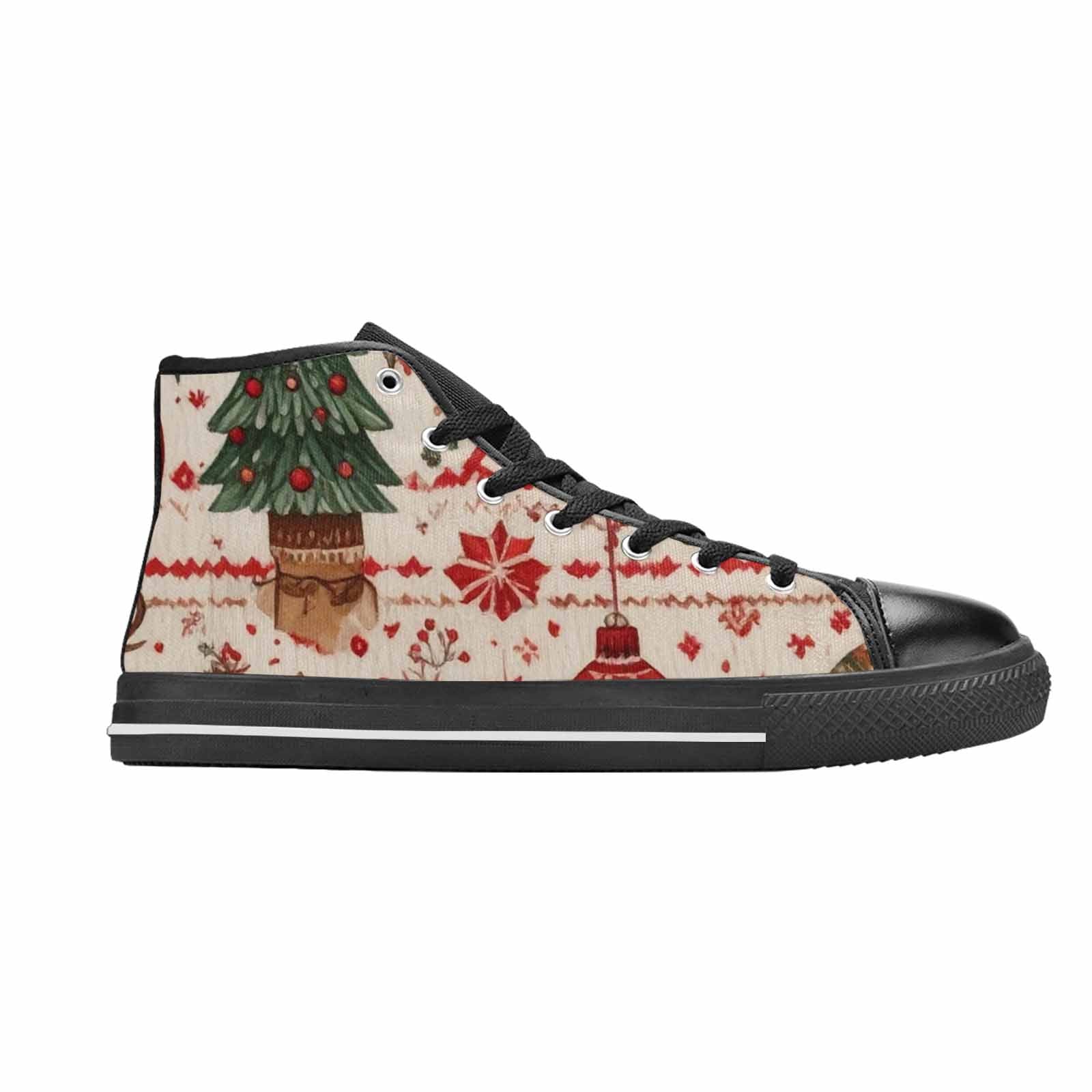 MEN'S Christmas Holly Snowflake High Top Canvas Neon Fantasy Sneakers