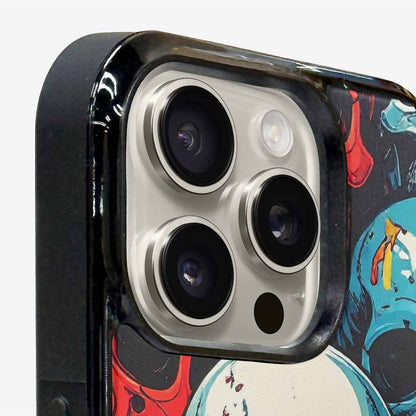 iPhone 15 Pro Max Case — Many Of Skulls Collage Overlapping Art, Original Design Phone Case