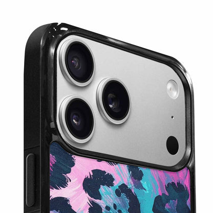 iPhone 17 Pro Max Case — Leopard Neon Pink Teal Airbrush Animal, Custom Print Case Cover