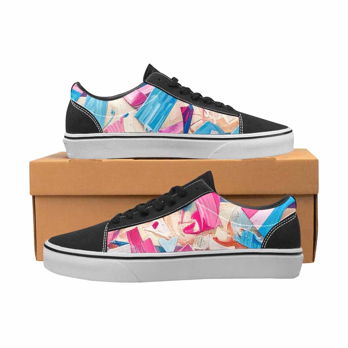WOMEN'S Transgender Pride Flag Lace-Up Canvas Vivid Sneakers