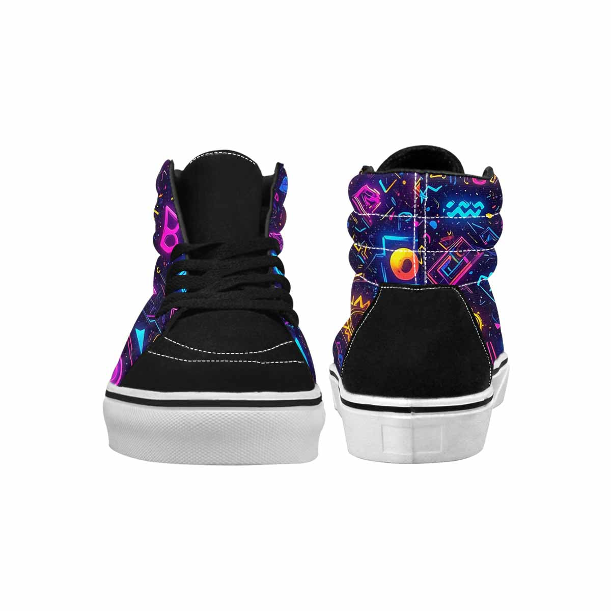 MEN'S 80s Retro Motif High Top Canvas Melting Art Custom Sneakers