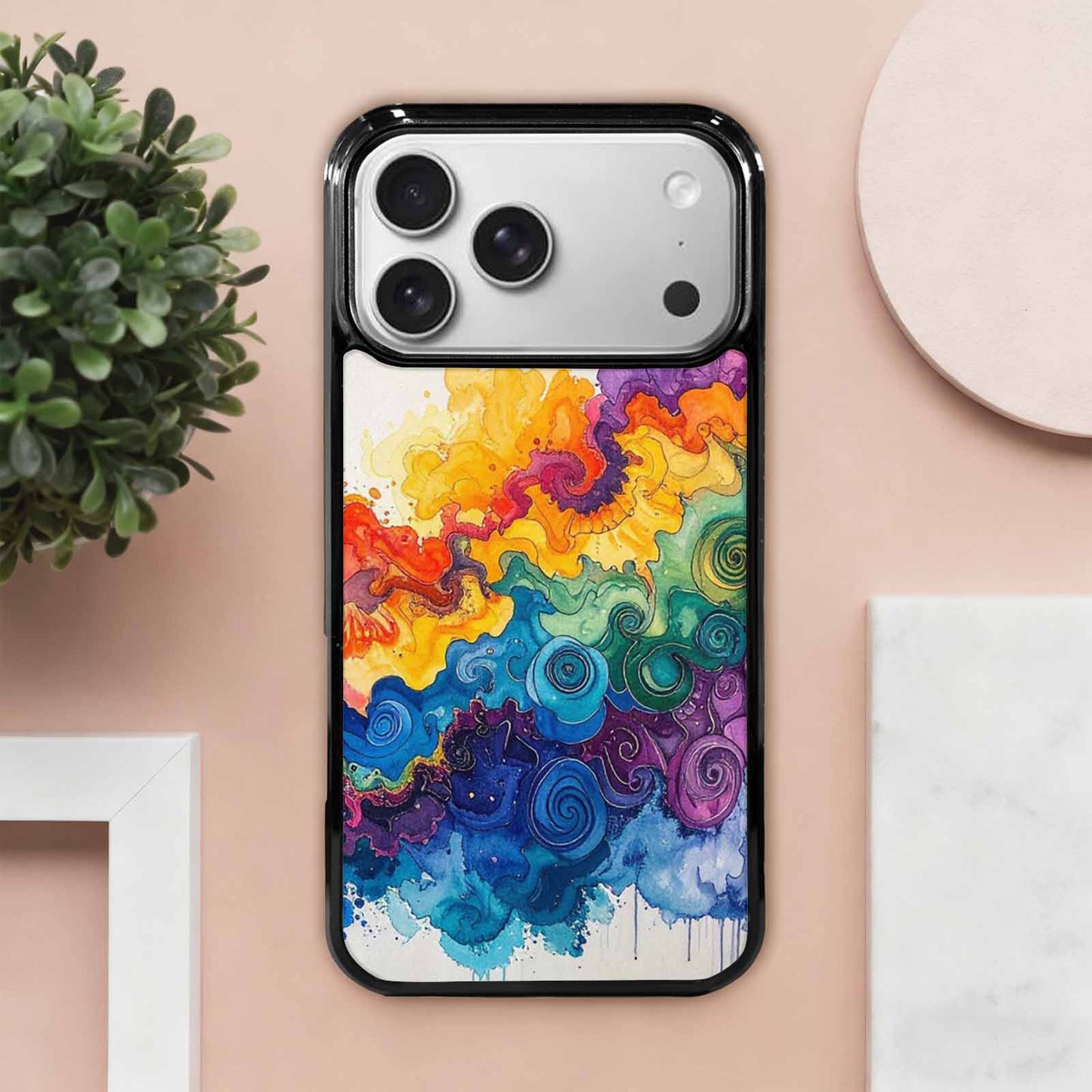 iPhone 17 Pro Max Case — Tie Dye Swirls (black Tie Dye, Custom Art Phone Cover