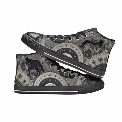 MEN'S Wolves Everywhere Collage High Top Canvas Dark Academia Shoes