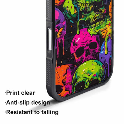 iPhone 17 Pro Case — Vibrant Camo Of Skeletons Neon Camo, Personalized Phone Case