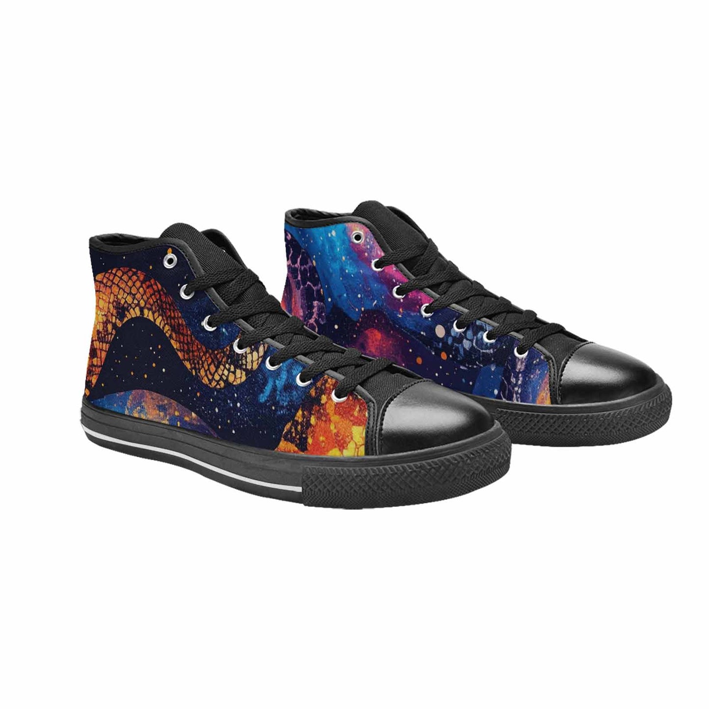 MEN'S Galaxy Snake Print High Top Canvas Y2K Custom Sneakers