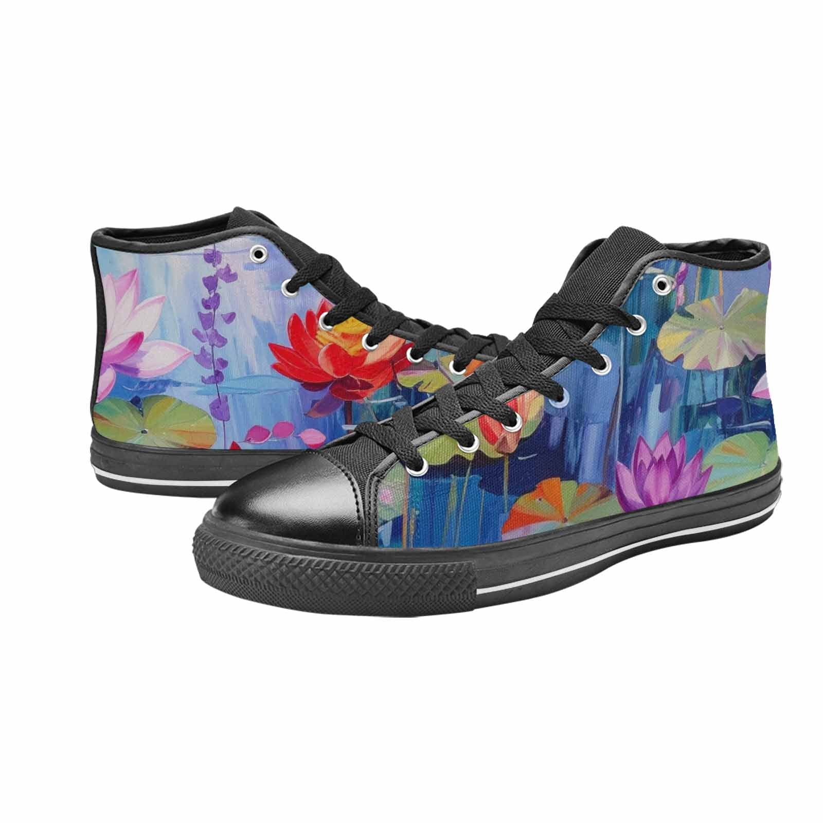 MEN'S Monet-Style Impressionist Water High Top Canvas Surreal Sneakers