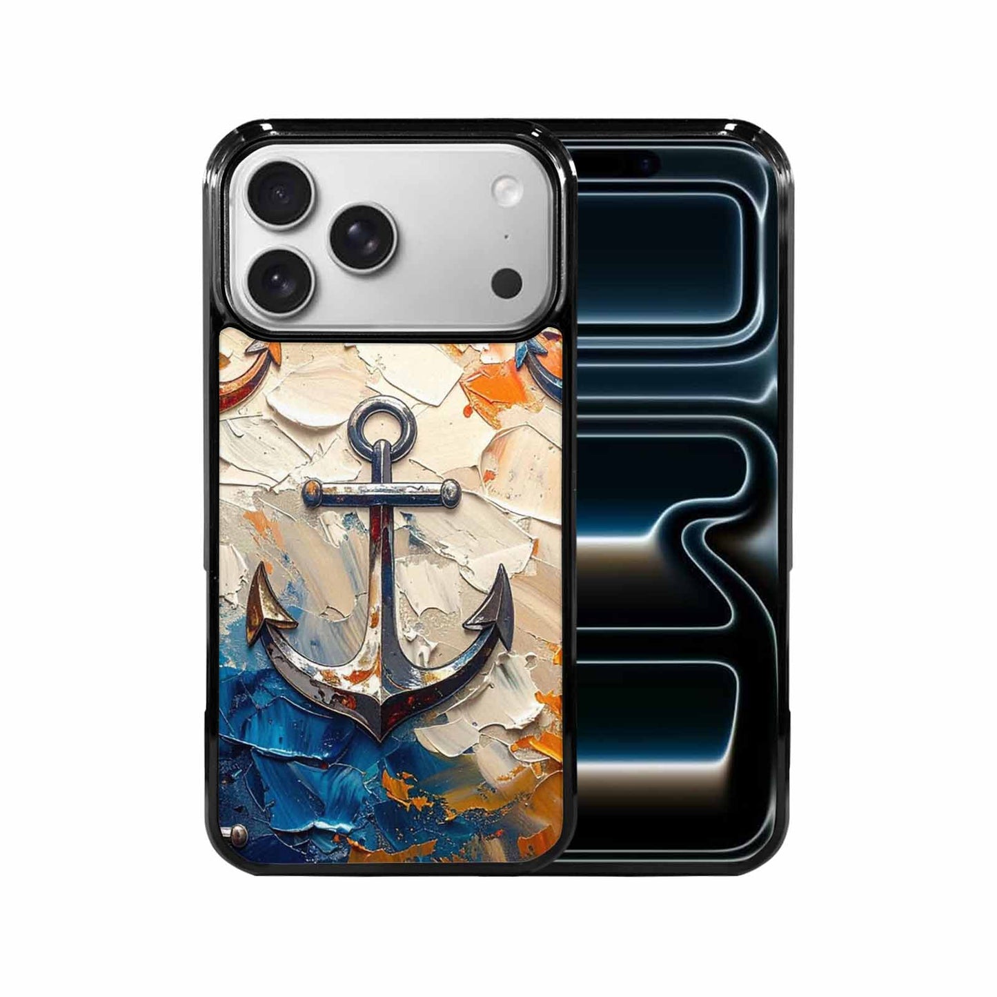 iPhone 17 Pro Max Case — Chrome Bling Anchor Original Art, Customized Protective Case