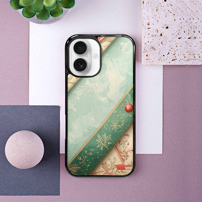 iPhone 16 Case — Christmas Wrapping Paper Pattern Art Wallpaper, Custom Printed Phone Case