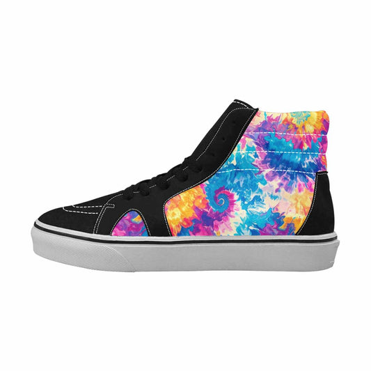 MEN'S Tie Dye Swirl High Top Canvas Cottagecore Custom Shoes