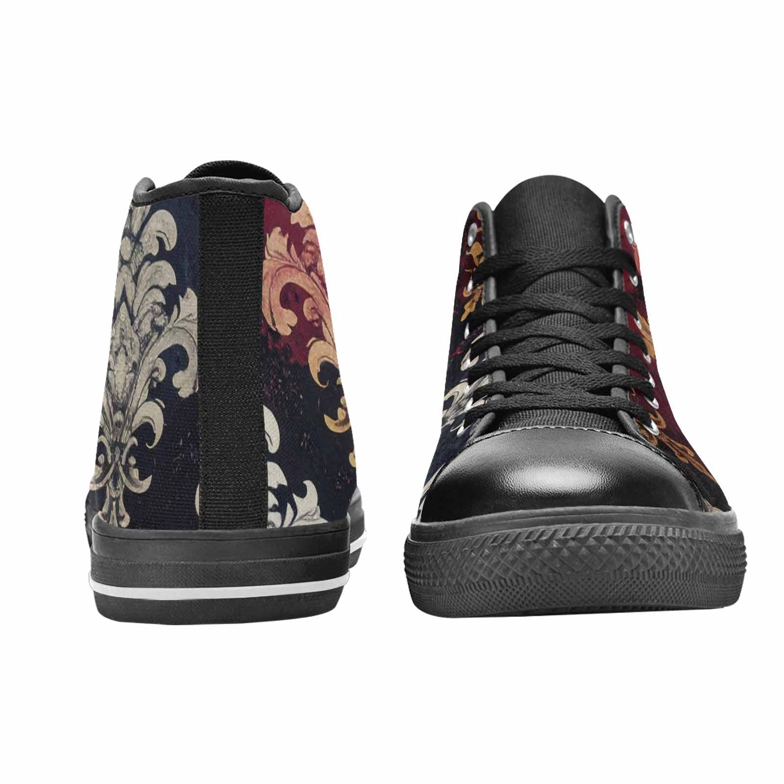 MEN'S Damask Ornamental Wallpaper High Top Canvas Grunge Custom Sneakers