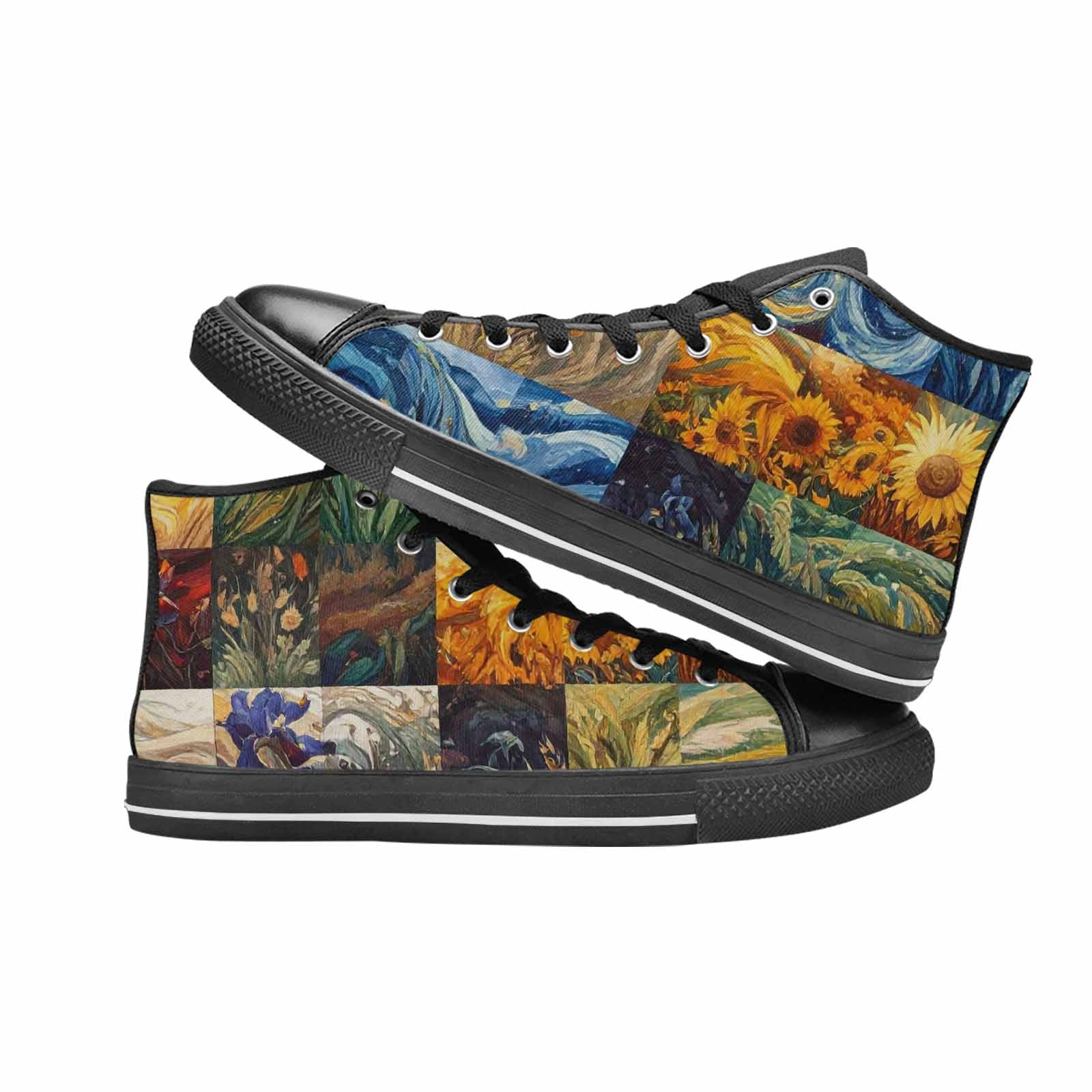 MEN'S Van Gogh-Style Swirl High Top Canvas Grunge Shoes