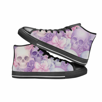 MEN'S Skulls - Pastel High Top Canvas Cottagecore Shoes