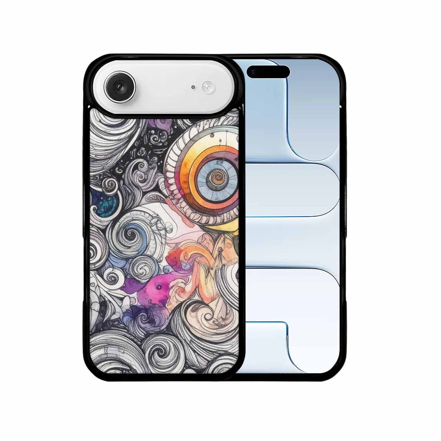 iPhone 17 Air Case — Tie Dye Swirls Black White Tie, Custom Art Phone Cover