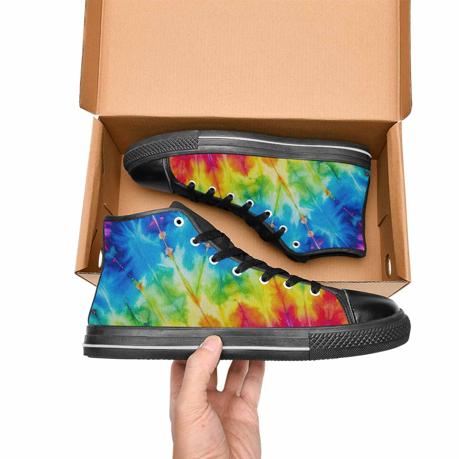 MEN'S Tie Dye Acid Wash Color High Top Canvas Surreal Sneakers