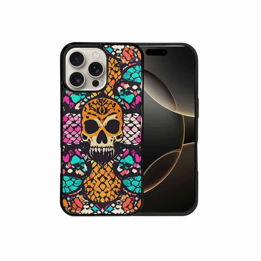 iPhone 16 Pro Max Case — Snake Print Skull, Original Design Phone Case