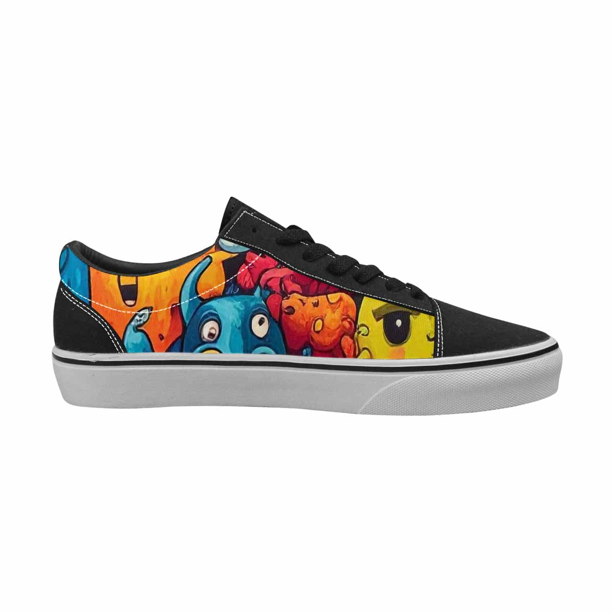 WOMEN'S Cartoon Monster Character Canvas Lace-Up Wallpaper Art Shoes