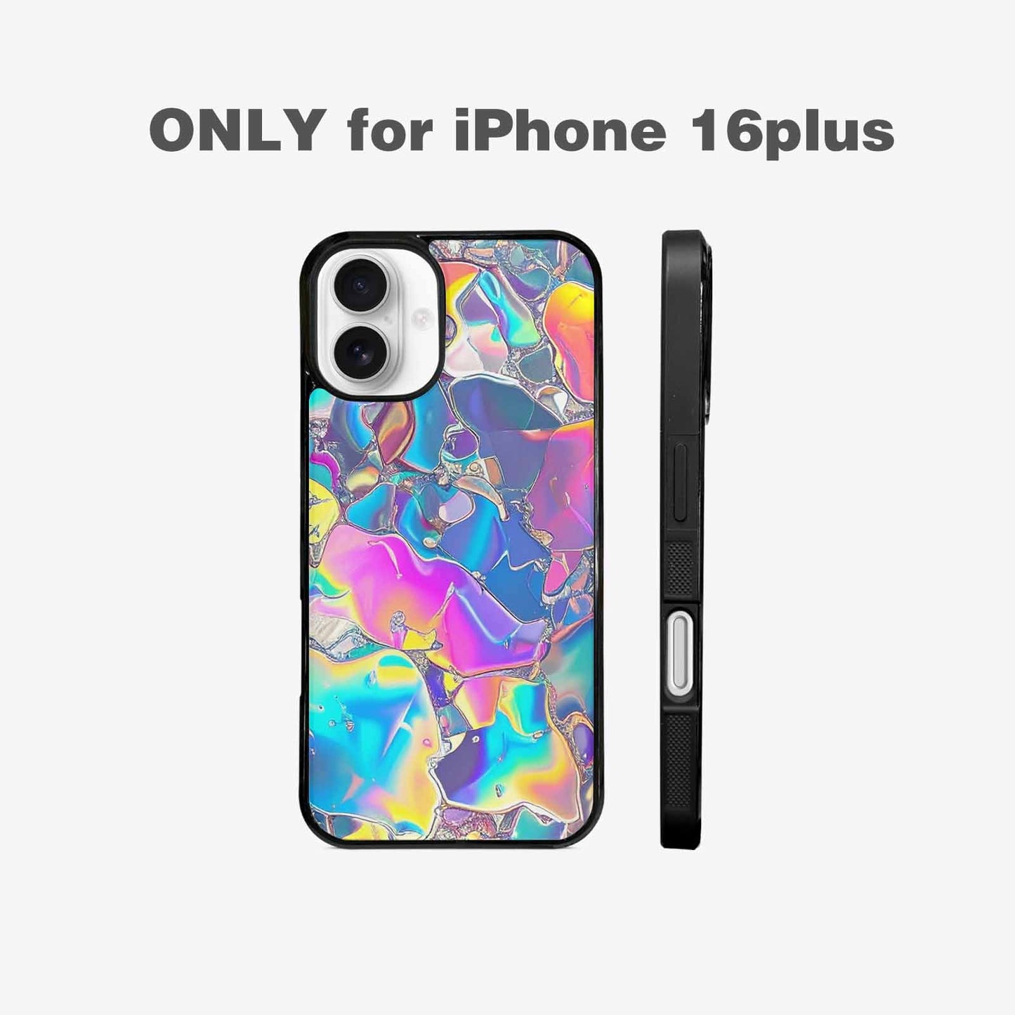 iPhone 16 Plus Case — Holographic Iridescent Shimmer Pattern Hundreds Of, Custom Printed Phone Case