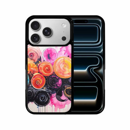 iPhone 17 Pro Case — Tie Dye Swirls Black Pink Tie, Custom Designed Case Cover