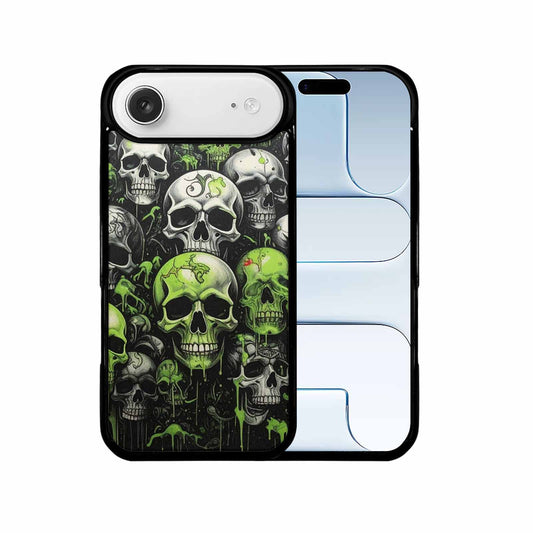 iPhone 17 Air Case — Skulls General Black Green Ink Gothic, Custom Print Case Cover
