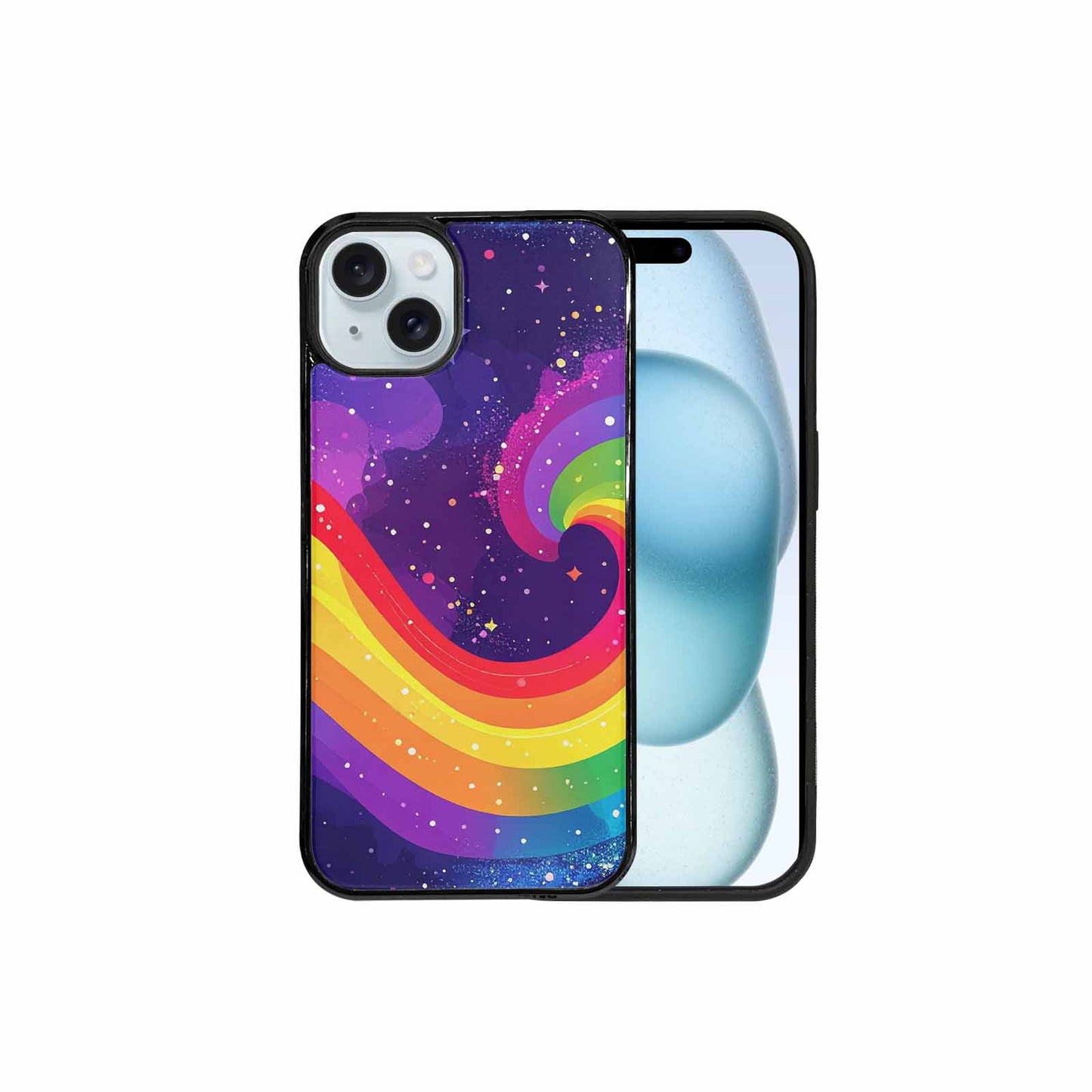 iPhone 15 Plus Case — Rainbow Pride Galaxy, Custom Phone Case