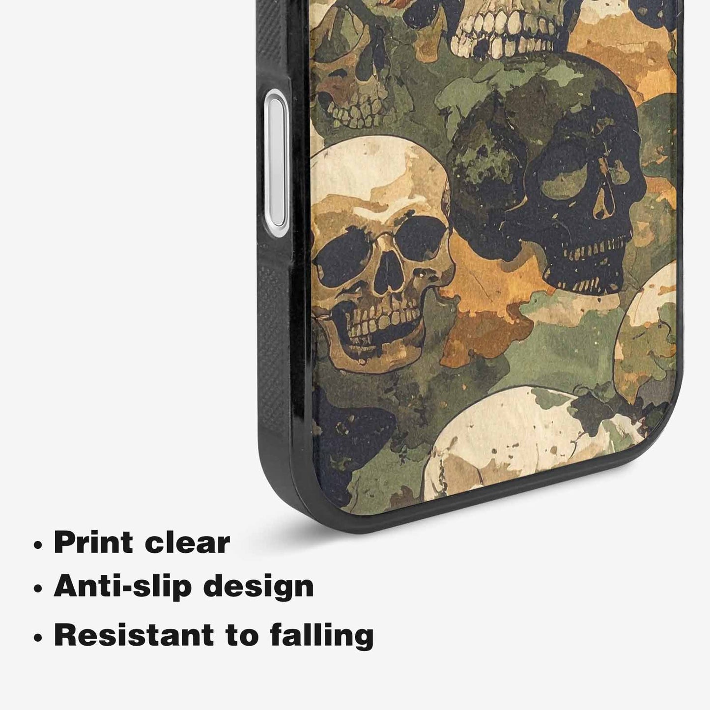 iPhone 16 Plus Case — Military Camo Texture Combined With Distressed, Original Design Phone Case