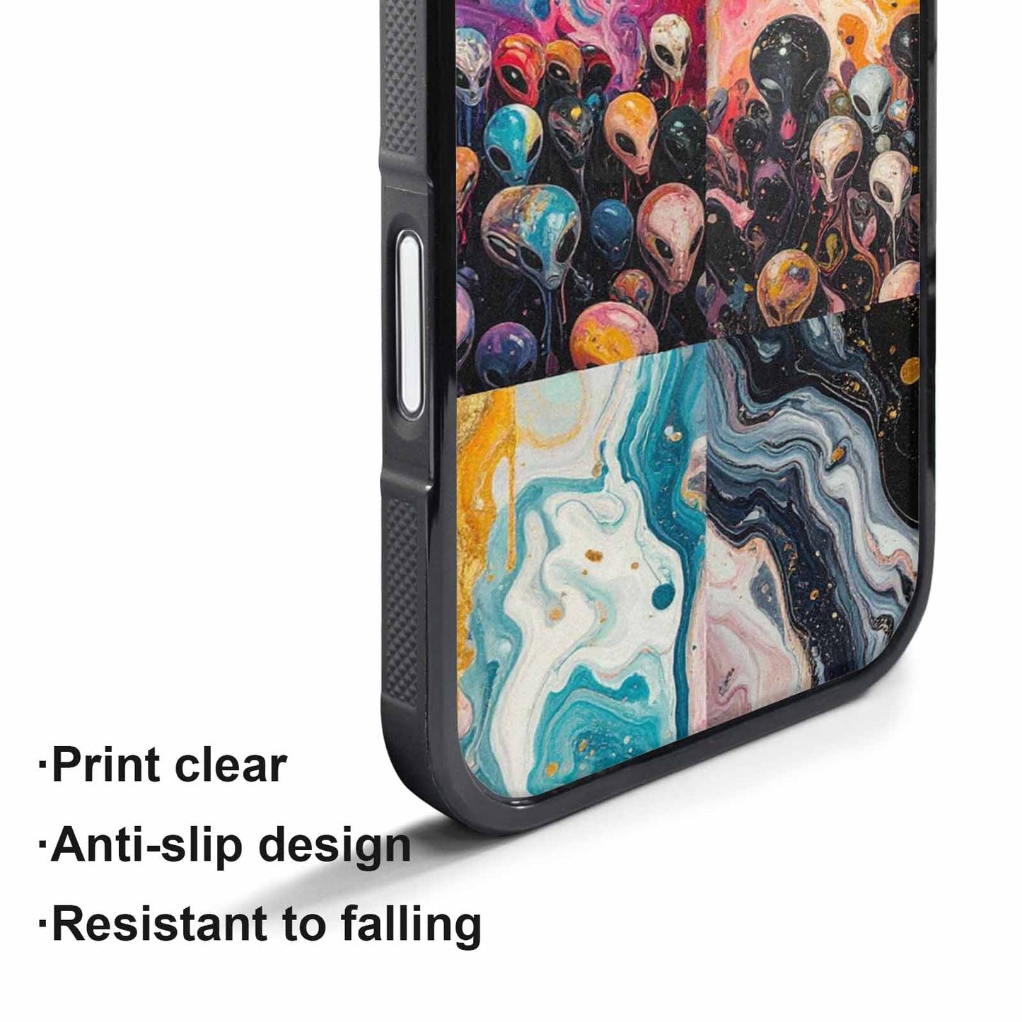 iPhone 17 Pro Max Case — Aliens Marblealiens Pattern Alien Scifi, Custom Printed Phone Case